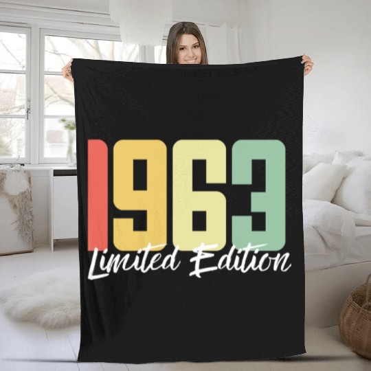 60 Years Vintage 1963 Retro 60th Birthday Fleece Blankets