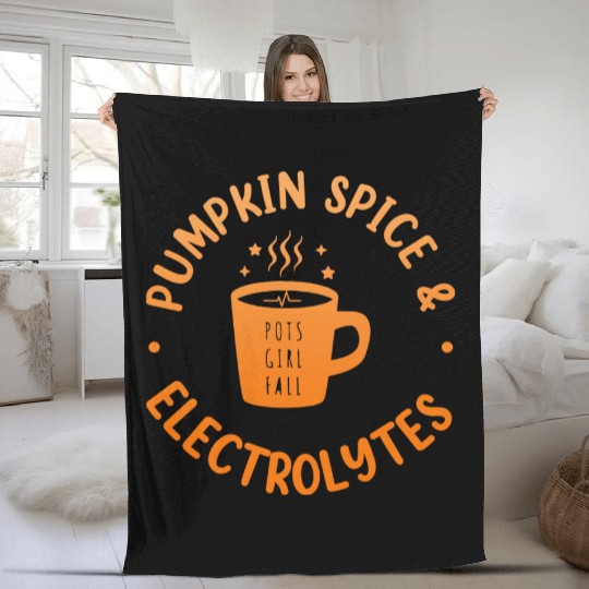 Pumpkin Spice & Electrolytes Funny Fleece Blankets