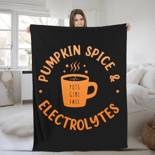 Pumpkin Spice & Electrolytes Funny Fleece Blankets