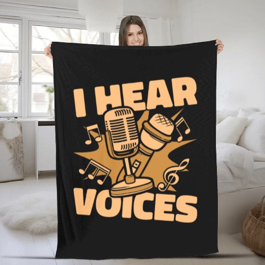 Music Teacher Microphone I Hear Voices Fleece Blankets