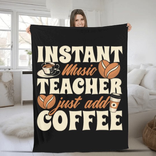 Music Teacher Coffee Fleece Blankets