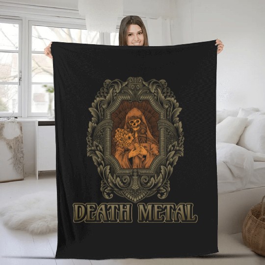 Goth Satan Rock Festivals Black Heavy Death Metal Fleece Blankets