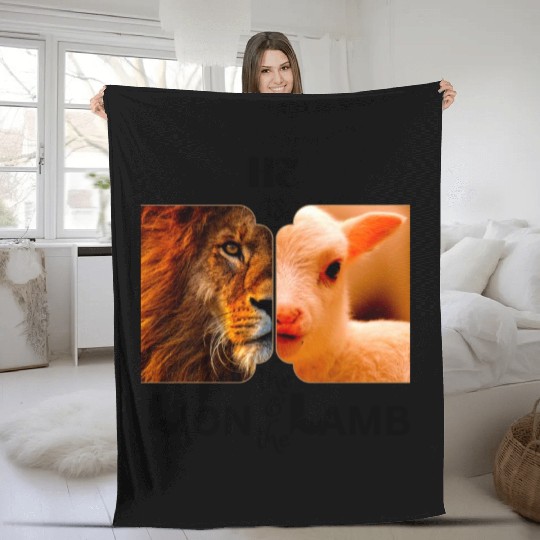He is the Lion and the Lamb Fleece Blankets