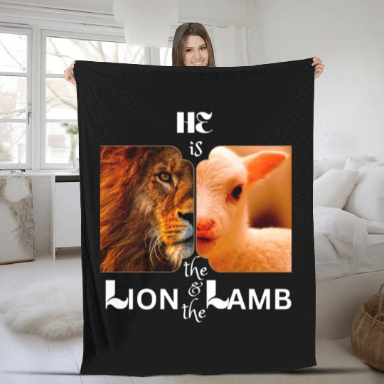 He is the Lion and the Lamb Fleece Blankets