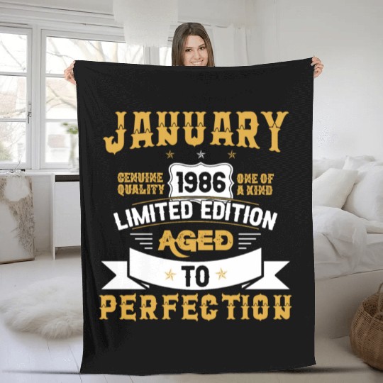 January 1986 Limited Edition Aged To Perfection Fleece Blankets
