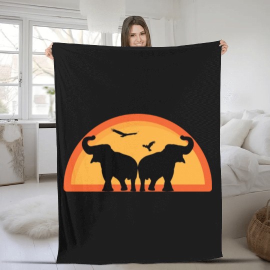 Elephant vacation Fleece Blankets