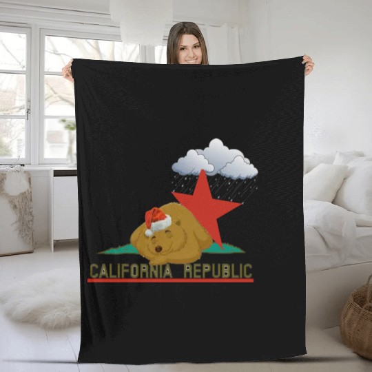 California bear in winter Fleece Blankets