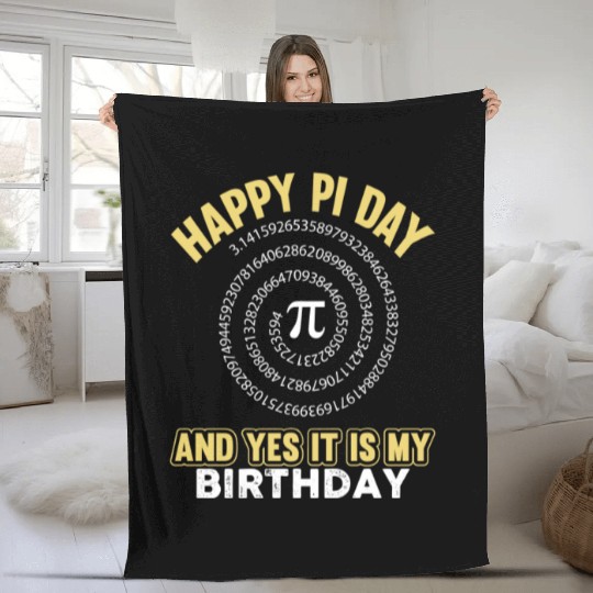 Happy PI birthday Fleece Blankets