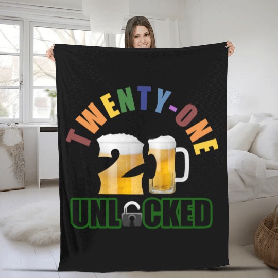 21 yo bday boy 1 Fleece Blankets