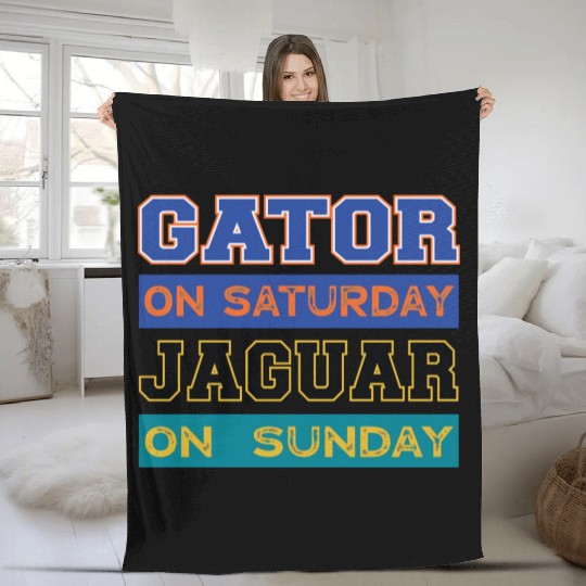 Gator On Saturday Jaguar On Sunday Jacksonville Fo Fleece Blankets