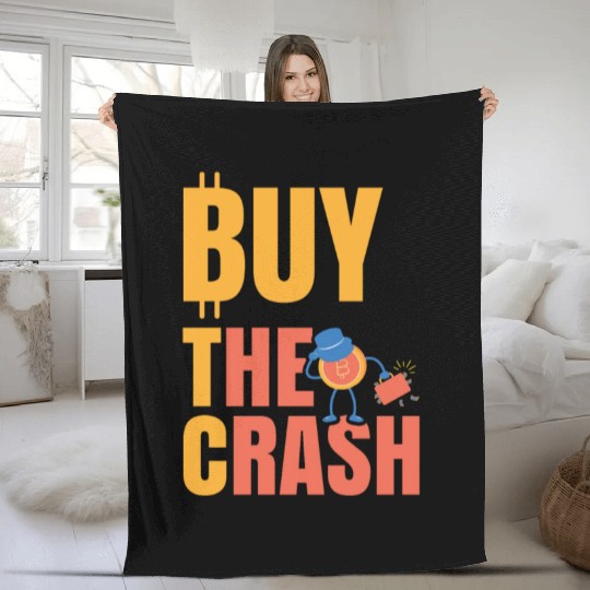 BTC Buy The Crash Crypto Bitcoin Fleece Blankets