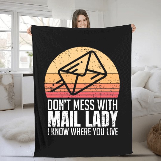 Mail Lady For Postal Worker Fleece Blankets