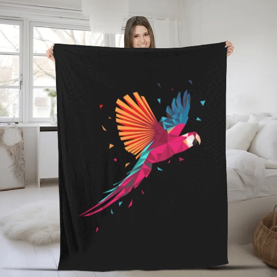Macaw Parrot Geometric Bird Parakeet Ornitholog Gi Fleece Blankets