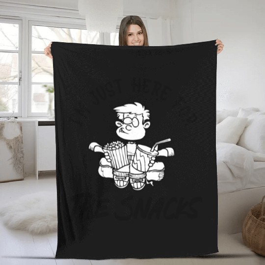 I'm just here for the snacks Fleece Blankets