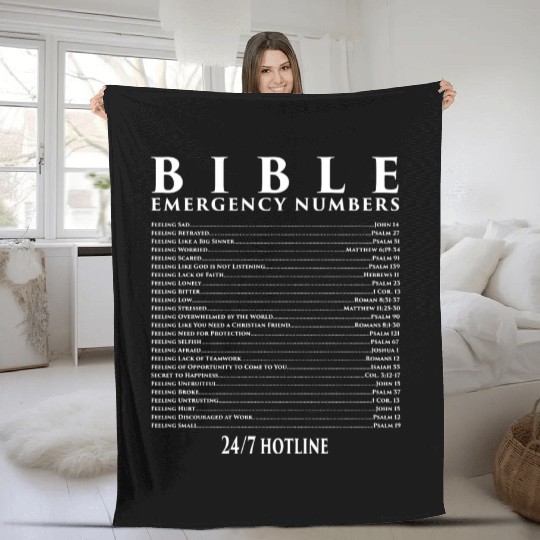 Bible Emergency Numbers Cool Christian Fleece Blankets