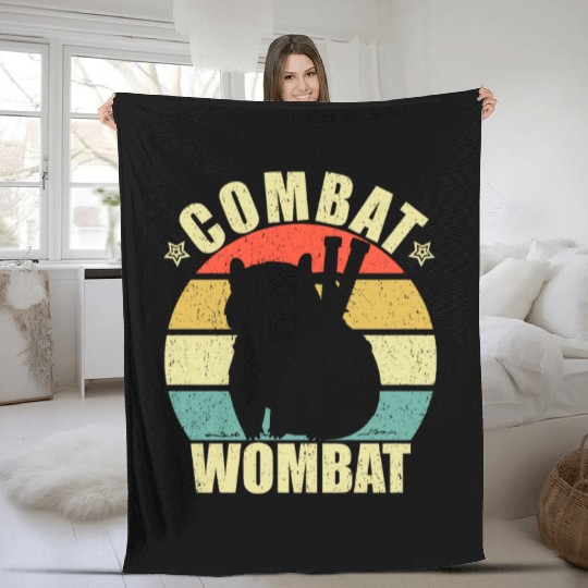 Combat Wombat For A Wombats Lover Fleece Blankets