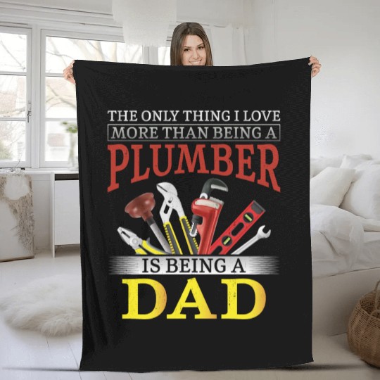 Plumbing Plumber Dad Vintage The Fleece Blankets