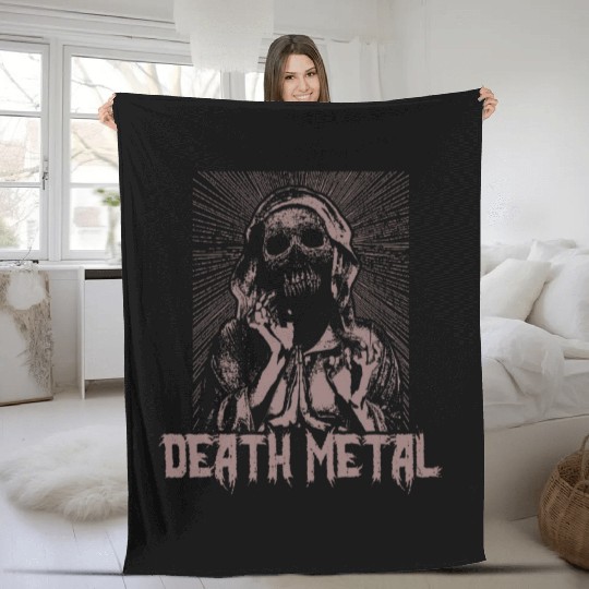 Goth Rock Satan Unicorn Festivals Death Metal Fleece Blankets