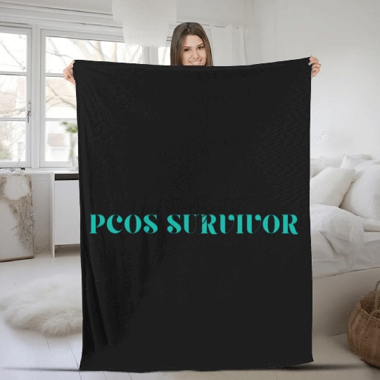 Had it Beat It PCOS SURVIVOR Teal Ribbon Awareness Fleece Blankets