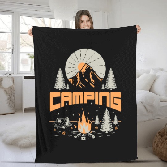 Camping Adventures Lifestyle Fleece Blankets