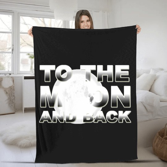 TO THE MOON AND BACK SILVER Fleece Blankets