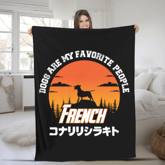 dogs are my favorite people french bulldogs funny Fleece Blankets