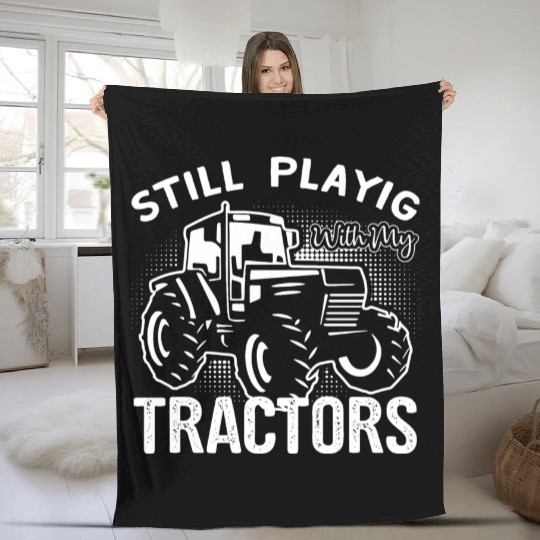 Farmer Farmer Tractor Tractor Farm Fleece Blankets