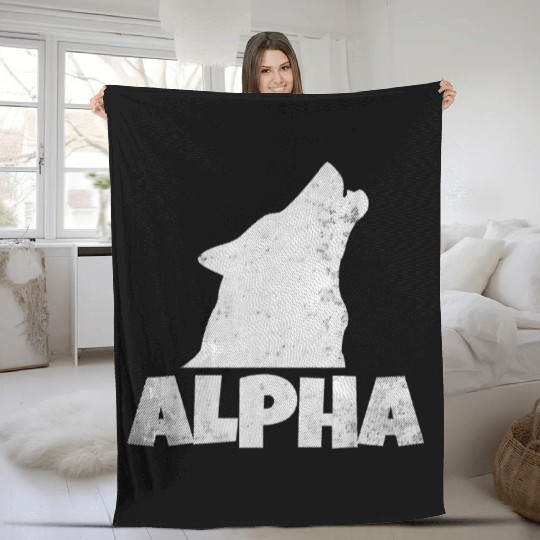 Alpha Wolf Pack Member Wildlife Fleece Blankets