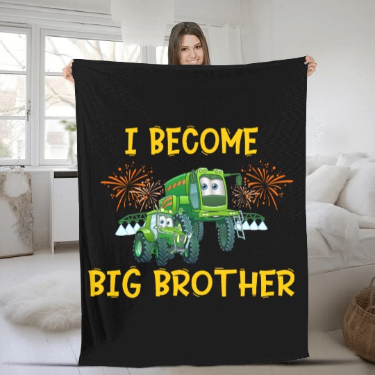Big brother farmer tractor Fleece Blankets