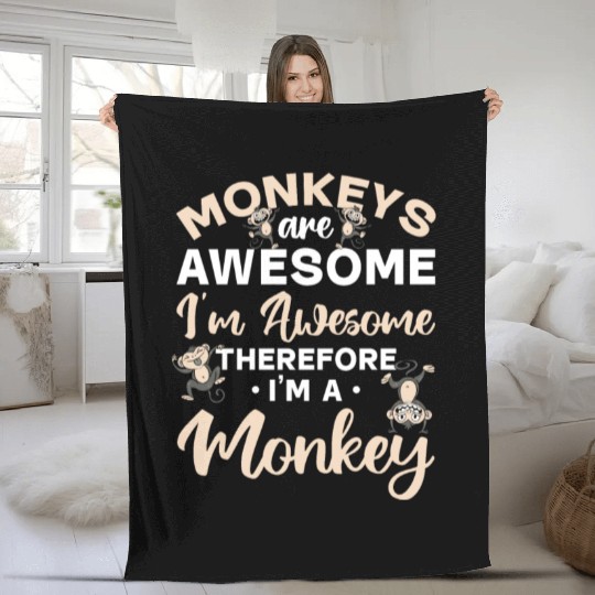 Chimpanzee Monkey Lover Orangutan Monkeys Fleece Blankets