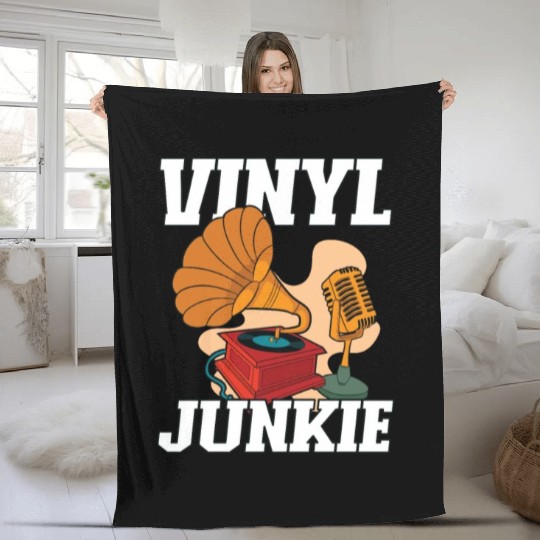 Vinyl Records LP Collector Record Lover Audiophile Fleece Blankets
