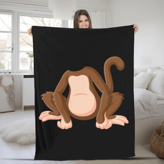 Funny Monkey Chimpanzee - Funny Orangutan Monkey Fleece Blankets
