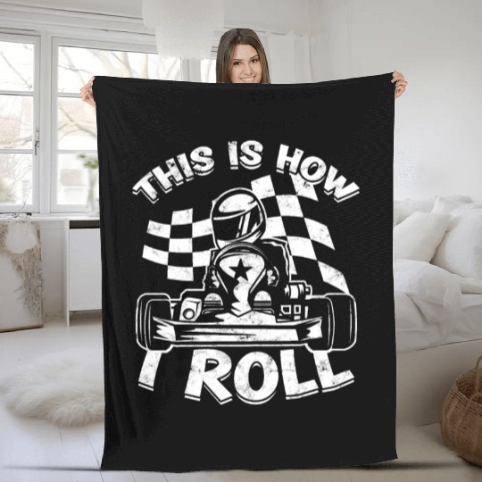 Go Kart Racer Pit Crew Car Racing Karting Fleece Blankets