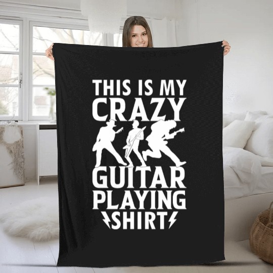 This Is My Crazy Guitar Playing Fleece Blankets - Bass Guita