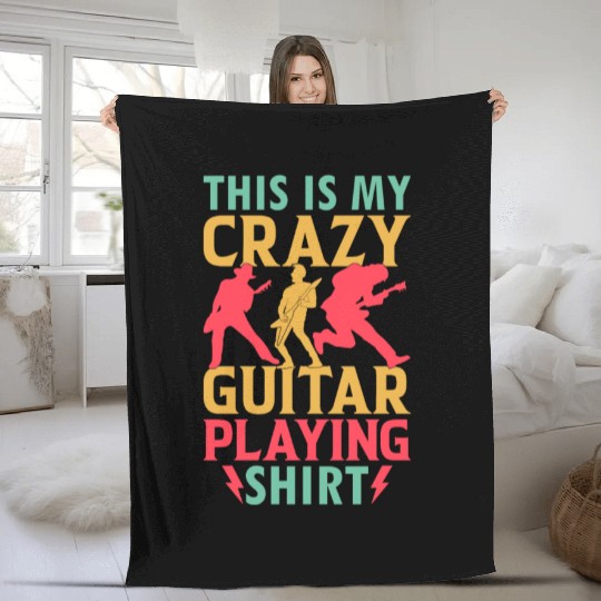 This Is My Crazy Guitar Playing Fleece Blankets - Bass Guita