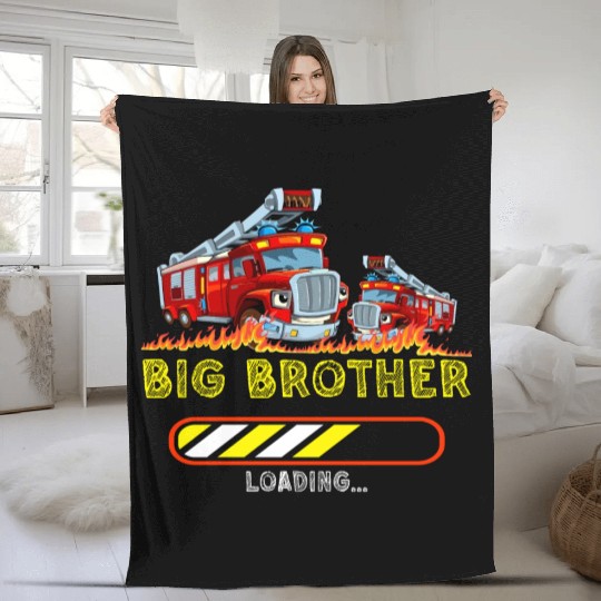 Big brother fire truck fireman 2023 Fleece Blankets