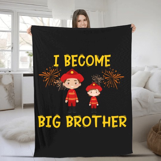 Big brother fire truck fireman 2023 Fleece Blankets