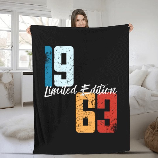 60 Years Vintage 1963 Retro 60th Birthday Fleece Blankets