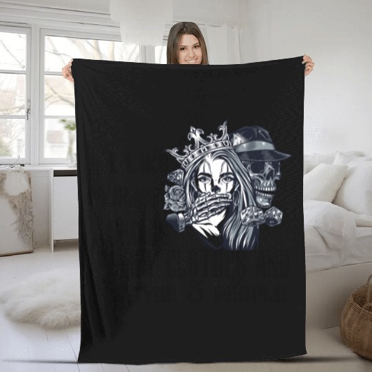 i like murder shows comfy clothes and maybe 3 peop Fleece Blankets