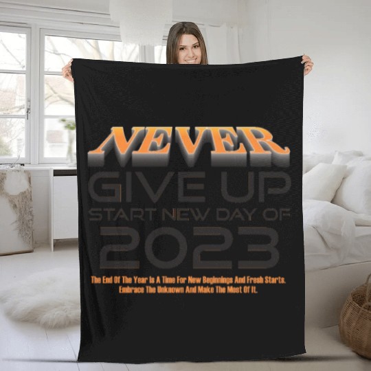Never Give Up Fleece Blankets