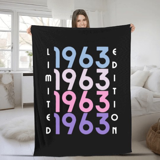 60 Years Vintage 1963 Retro 60th Birthday Fleece Blankets