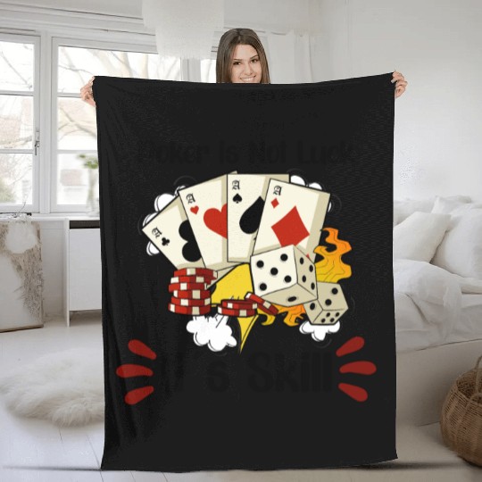 Poker Casino Poker Player Gambling Roulette Gift Fleece Blankets