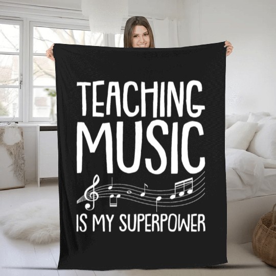 Music Teacher Musical Notes Fleece Blankets