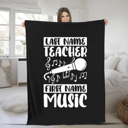 Music Teacher Mic Fleece Blankets