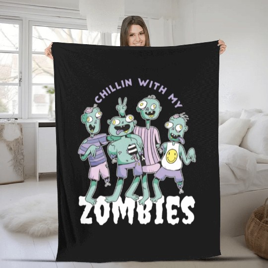 Chilling with my zombies Chilling with my zombies Fleece Blankets