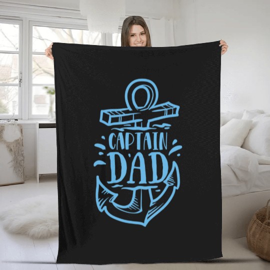 Fishing - Captain Dad Fleece Blankets