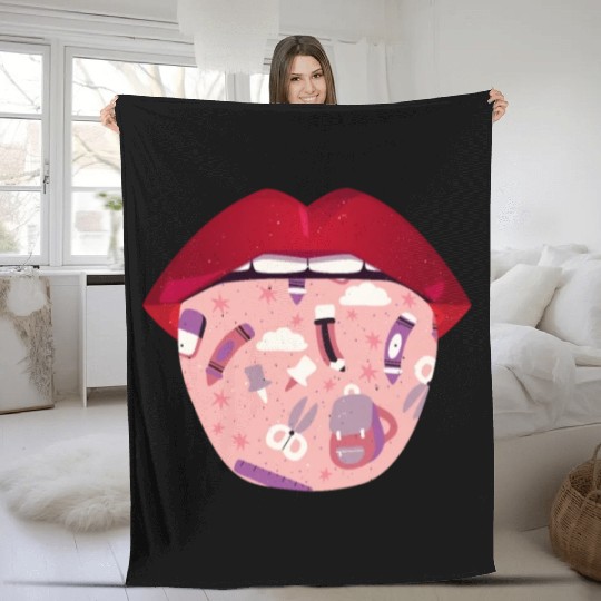 Daycare Teacher Lips Fleece Blankets