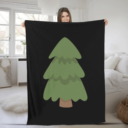 Cartoon Evergreen Tree Fleece Blankets