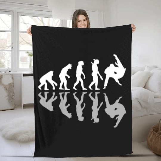 Human Evolution Judo Martial Arts Lover MMA Humor Fleece Blankets