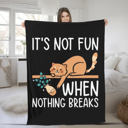 Mean Cat Drawing Line Art Cat Owner Pet Cat Fleece Blankets